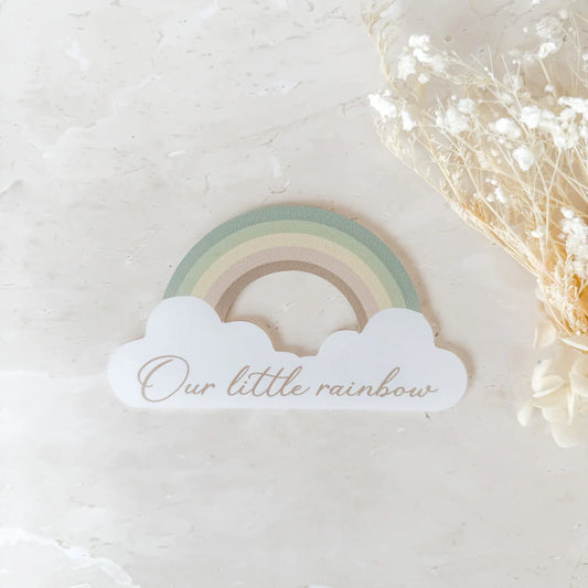 Baby Plaque | Hello World/Our Little Rainbow Two-Sided Rainbow