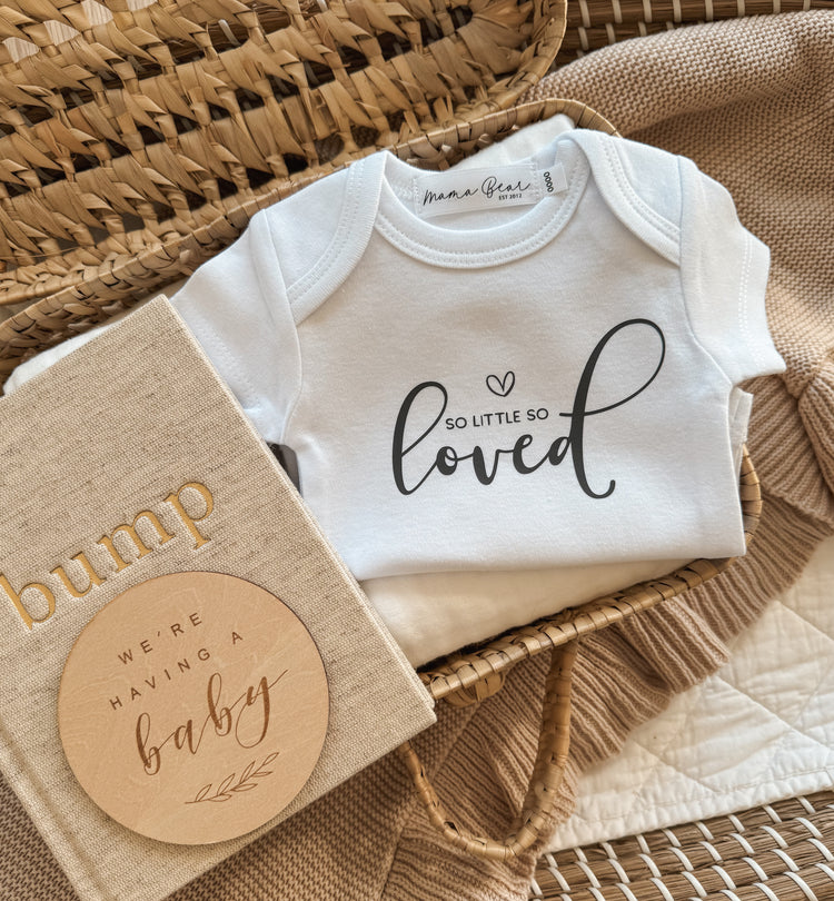 Personalised Pregnancy Announcement Onesie | So little so loved