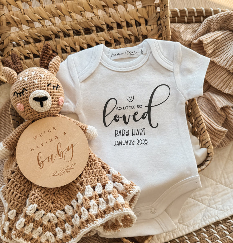 Personalised Pregnancy Announcement Onesie | So little so loved