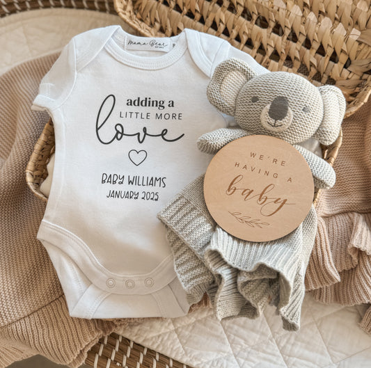 Personalised Pregnancy Announcement Onesie |Adding a little more love