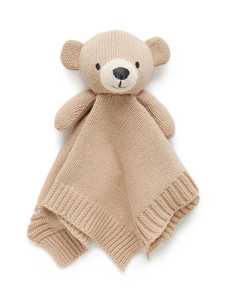 Knitted Bear Comforter | Purebaby