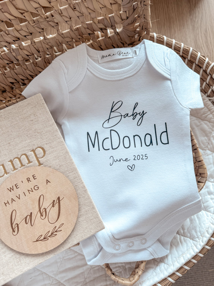 Personalised Baby Announcement Onesie | Standard