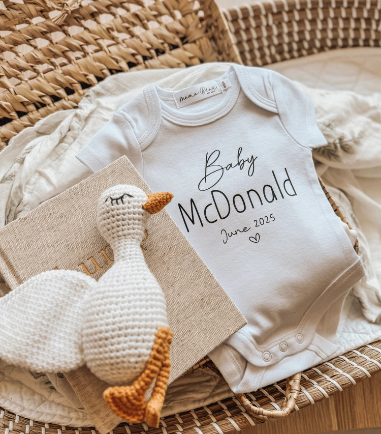 Personalised Baby Announcement Onesie | Standard