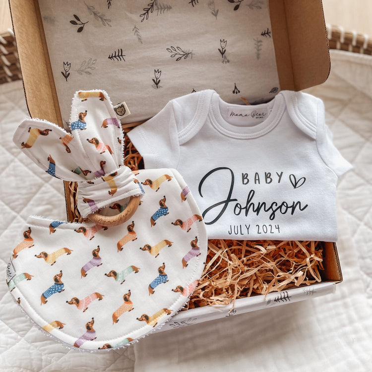 Personalised Pregnancy Announcement Giftbox | Dachshunds