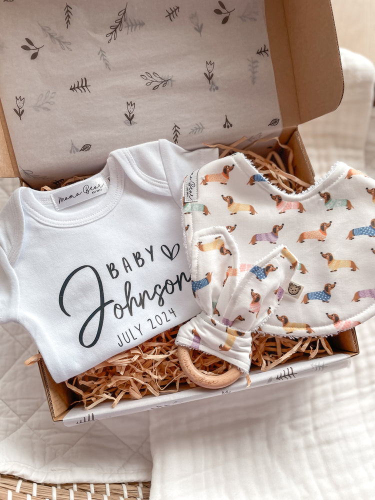 Personalised Pregnancy Announcement Giftbox | Dachshunds