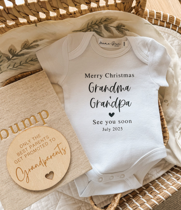 Christmas Baby Announcement Onesie | NAME CUSTOMISABLE