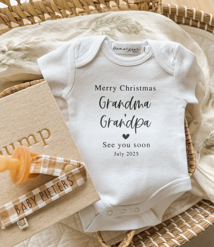 Christmas Baby Announcement Onesie | NAME CUSTOMISABLE