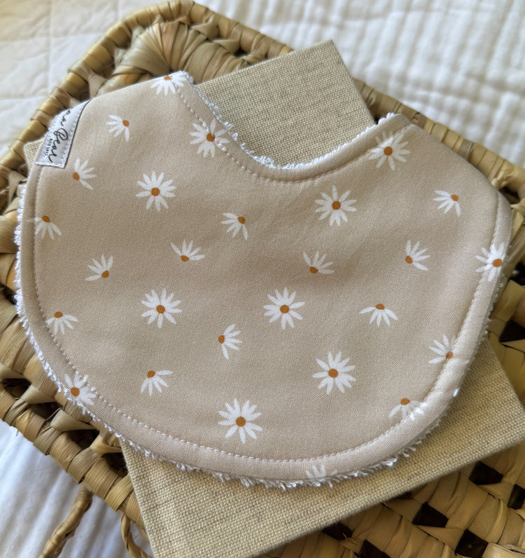 Baby Bib | Latte Paper Daisy