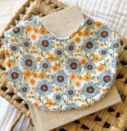 Baby Bib | Blue Sunflower