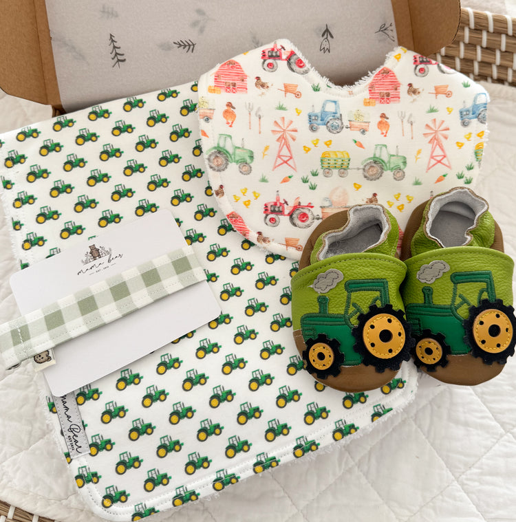 Baby Shower Gift Set | Farm Tractors