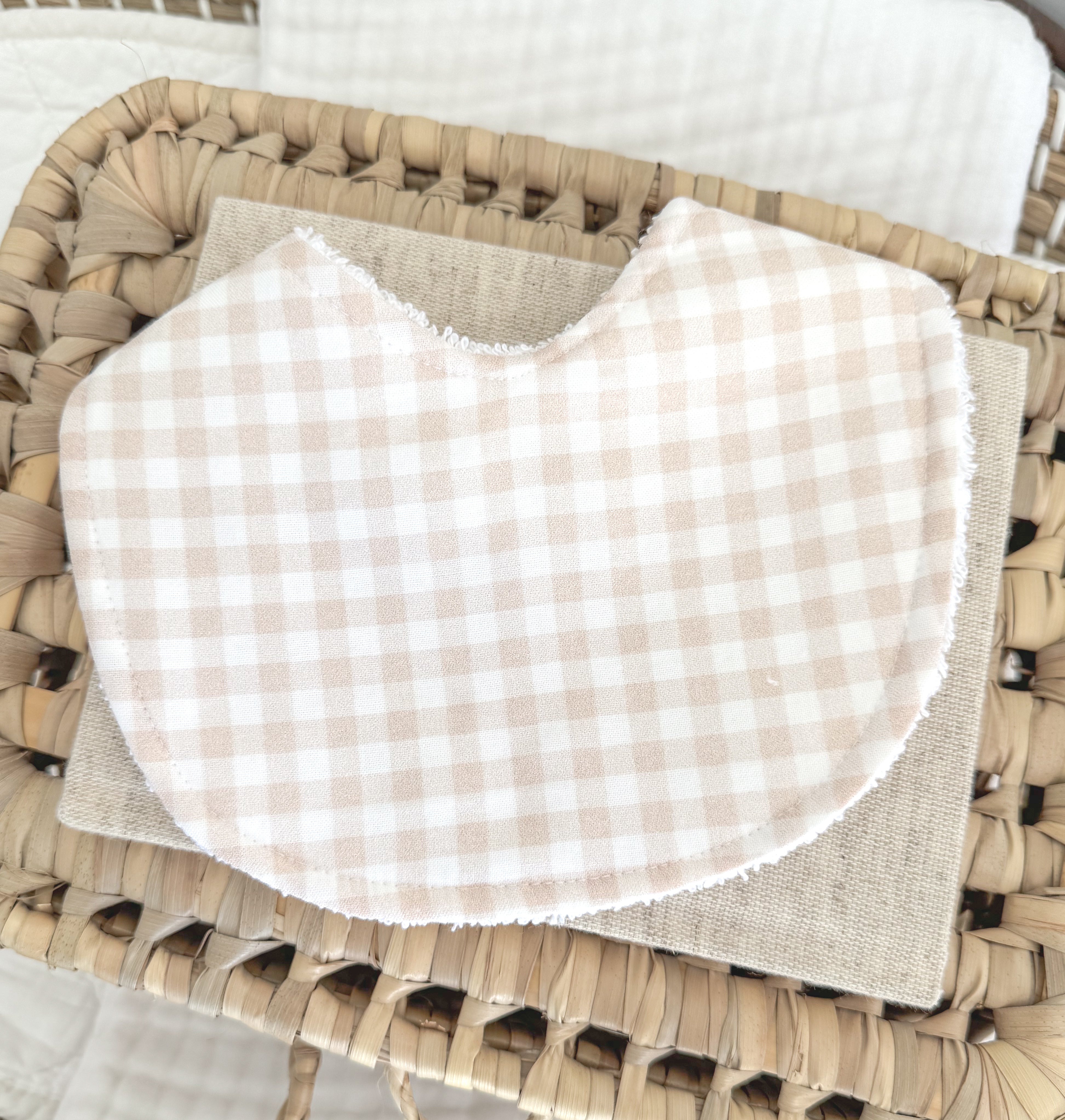 Baby Bib - Vanilla Gingham