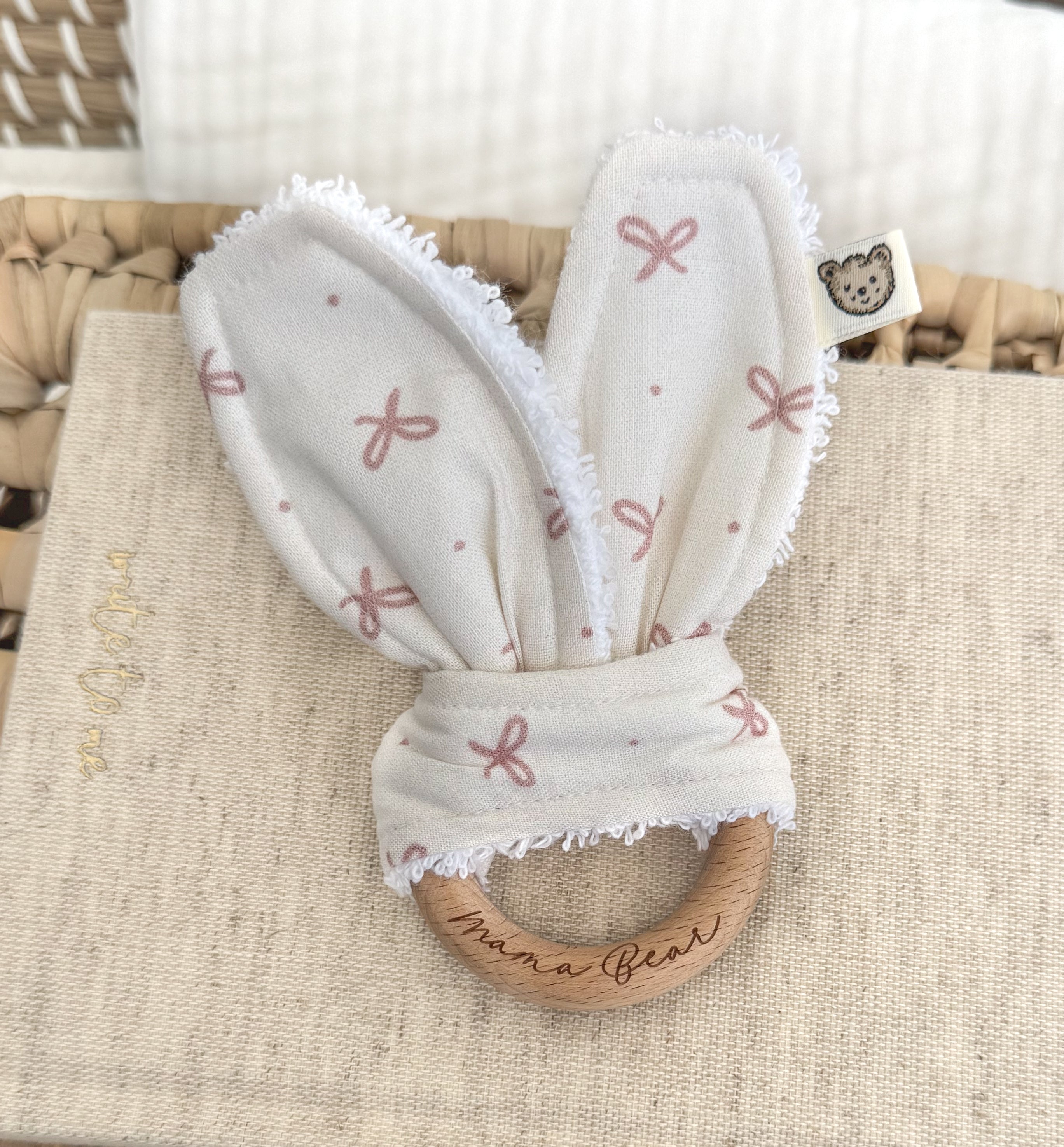 Baby Teething Ring - Blush Bows – Mama Bear
