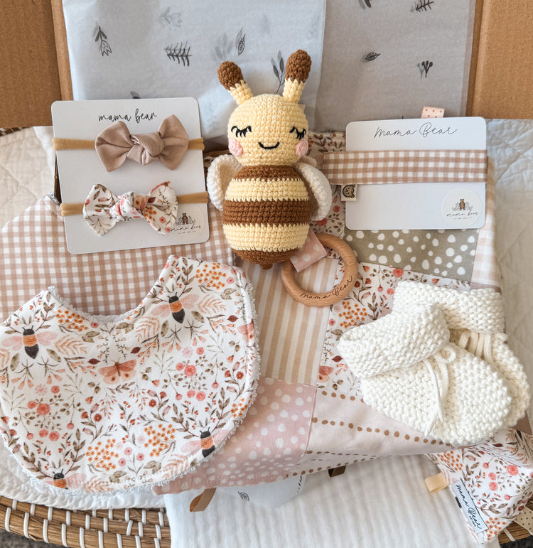 Baby Girl Newborn Gift Box | Honey Bee Blush Blooms