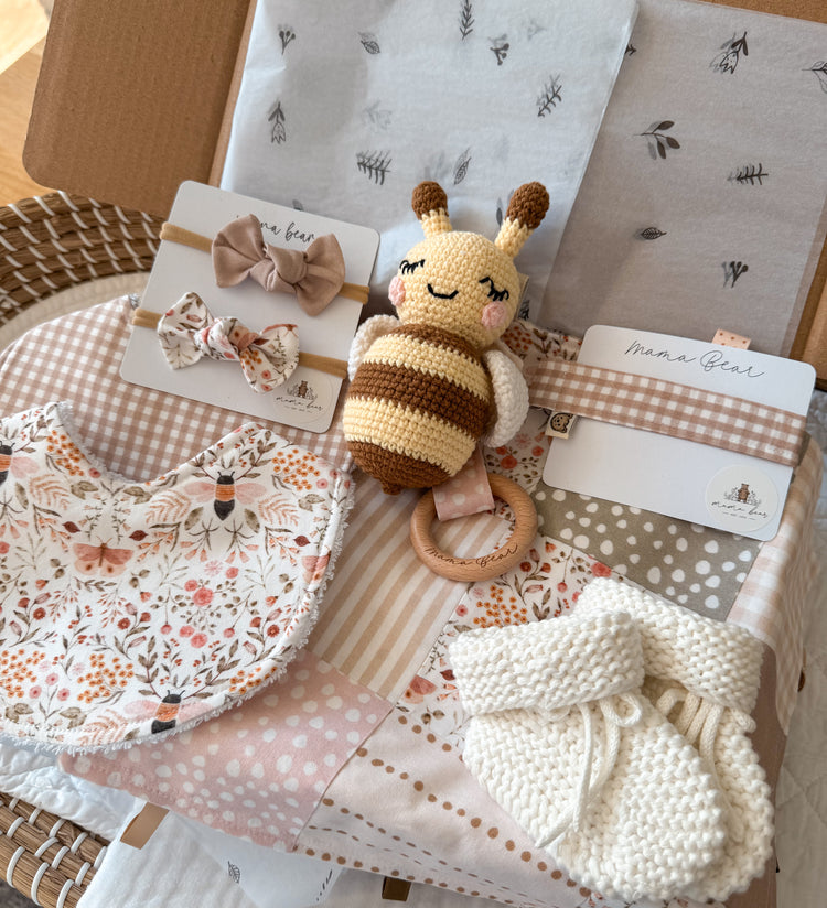 Baby Girl Newborn Gift Box | Honey Bee Blush Blooms