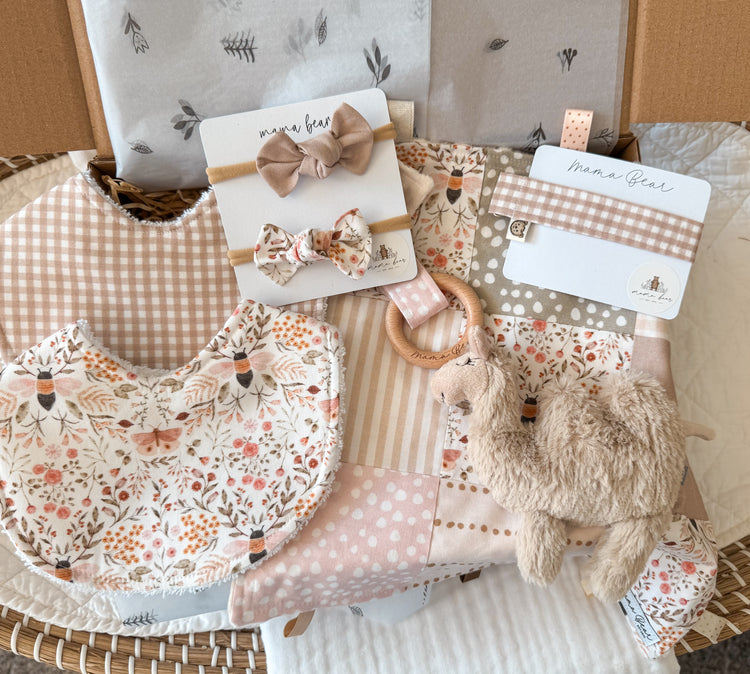 Personalised Baby Girl Gift Hamper | Blush Pink Camel