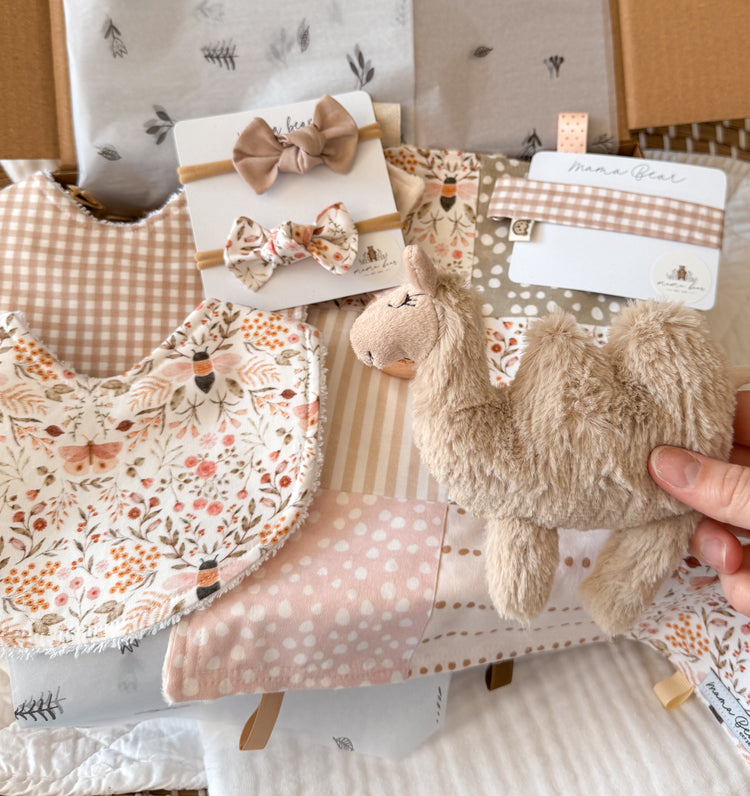 Personalised Baby Girl Gift Hamper | Blush Pink Camel