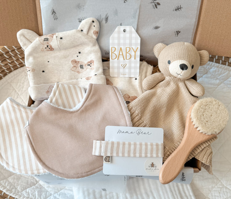 Baby Shower Gift Hamper Gender Neutral | Beige Teddy Bear