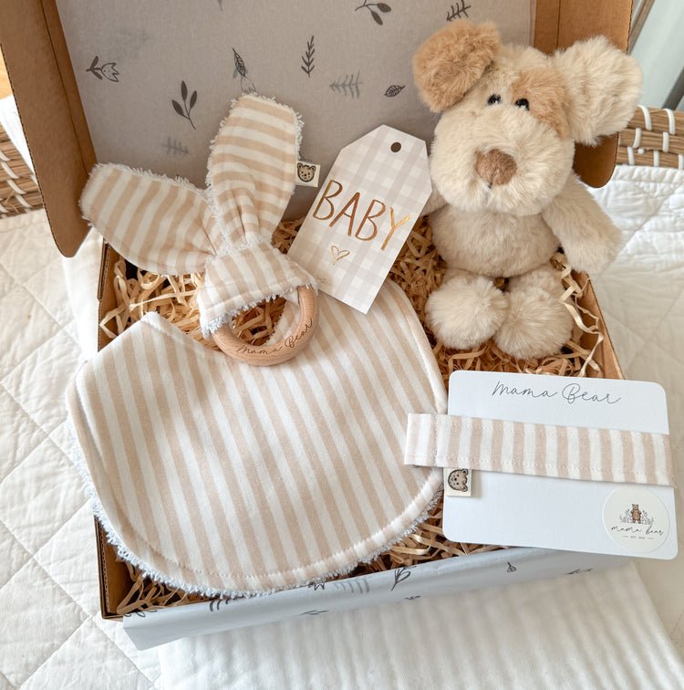 Unisex Personalised Baby Gift Box Idea | Beige Puppy Dog