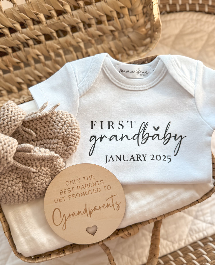 First Grandbaby + due date | Pregnancy Announcement Onesie