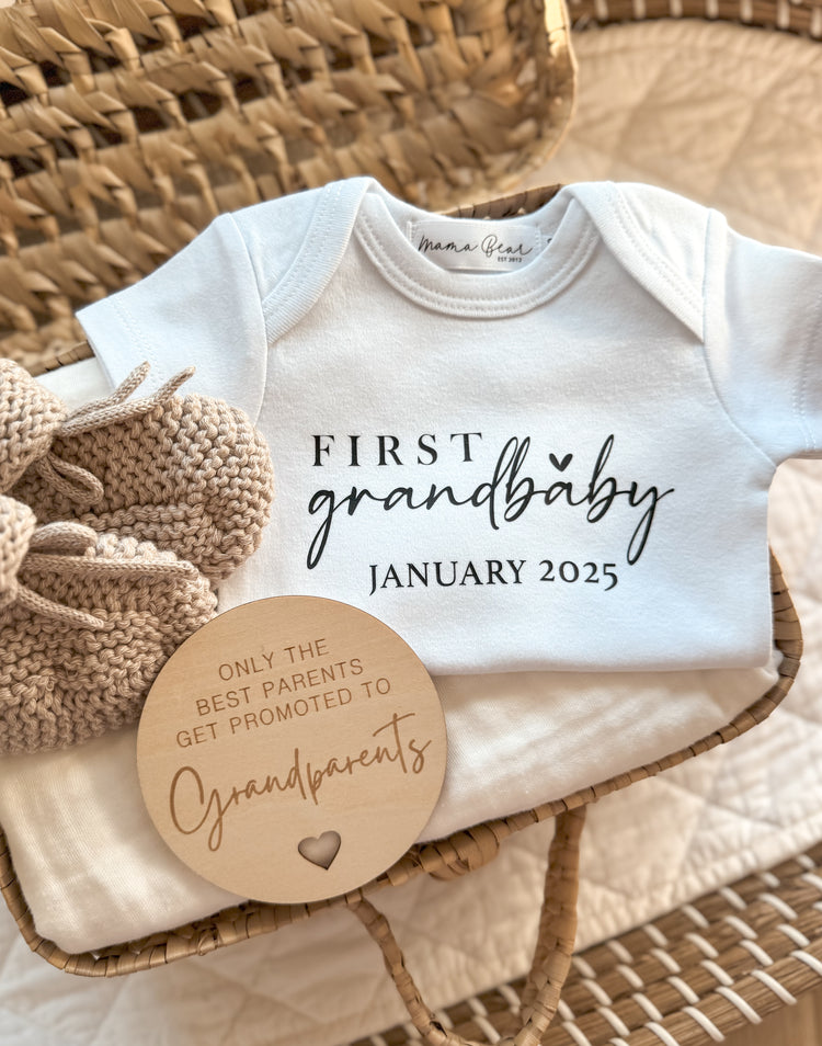 First Grandbaby + due date | Pregnancy Announcement Onesie