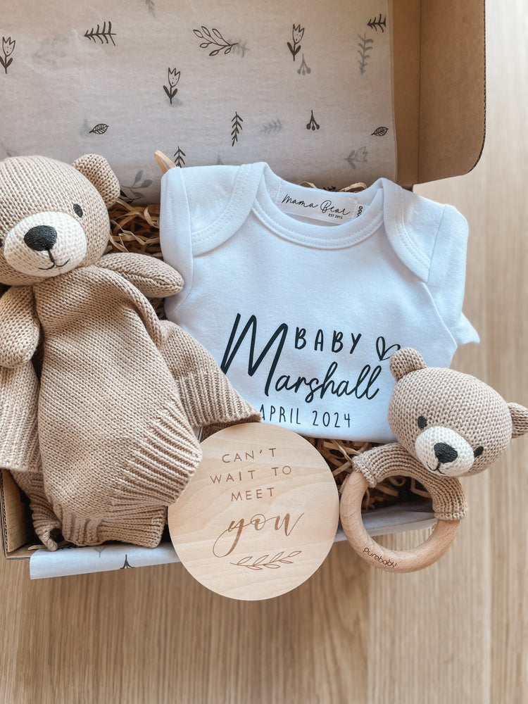 Personalised Pregnancy Annoucement Giftbox | Bear