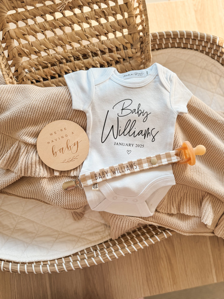 Personalised Baby Announcement Onesie