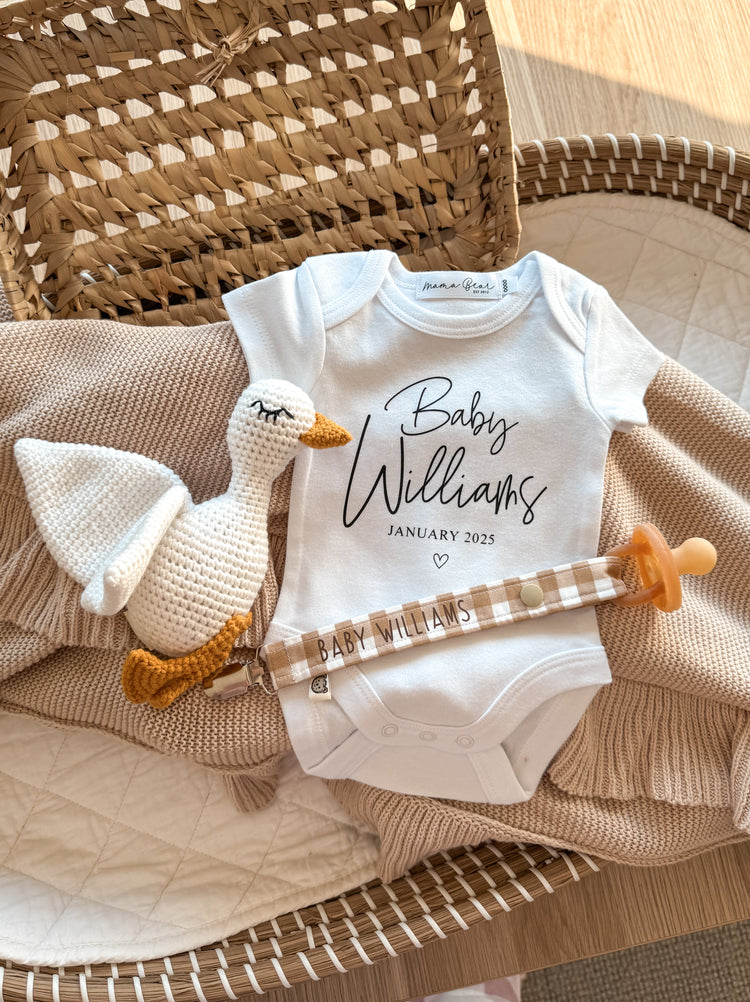 Personalised Baby Announcement Onesie