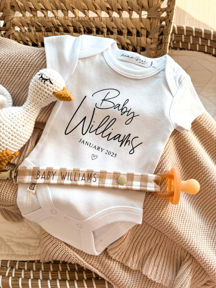 Personalised Baby Announcement Onesie