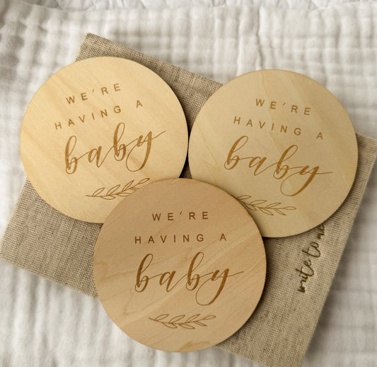'Seconds' We’re Having A Baby - Wooden Milestone Plaque (Includes 1)