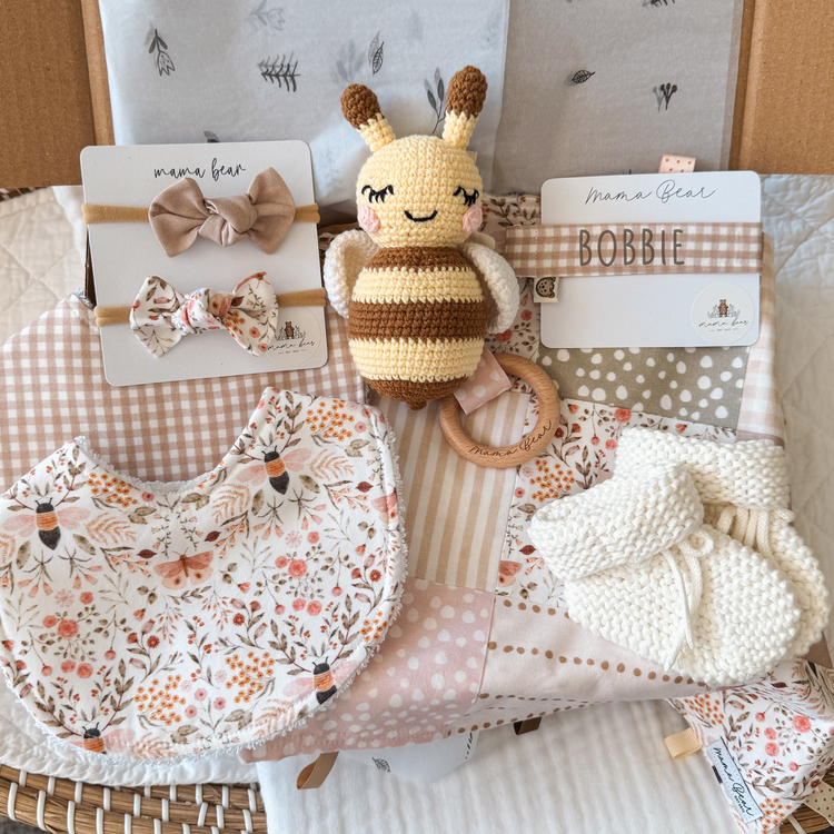 Baby Girl Newborn Gift Box | Honey Bee Blush Blooms