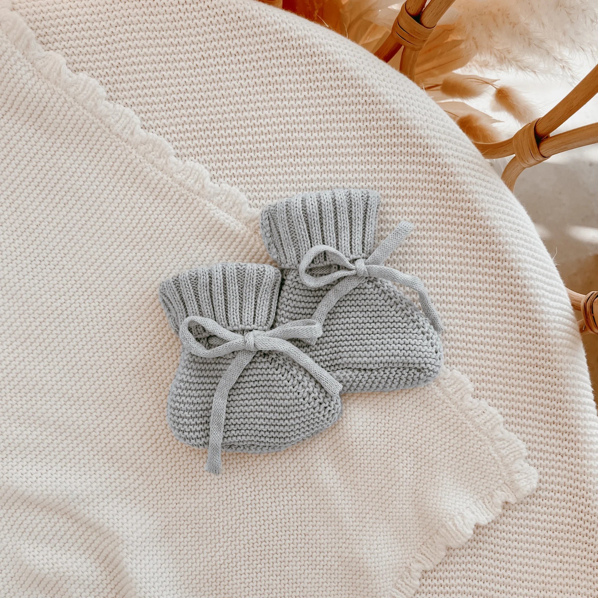 Mini Knit Baby Booties | Powder Blue