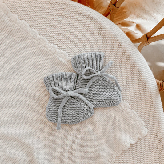 Mini Knit Baby Booties | Powder Blue