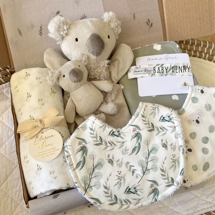 Unisex Baby Gift Hamper | Australia Koala Sage Green Leaf