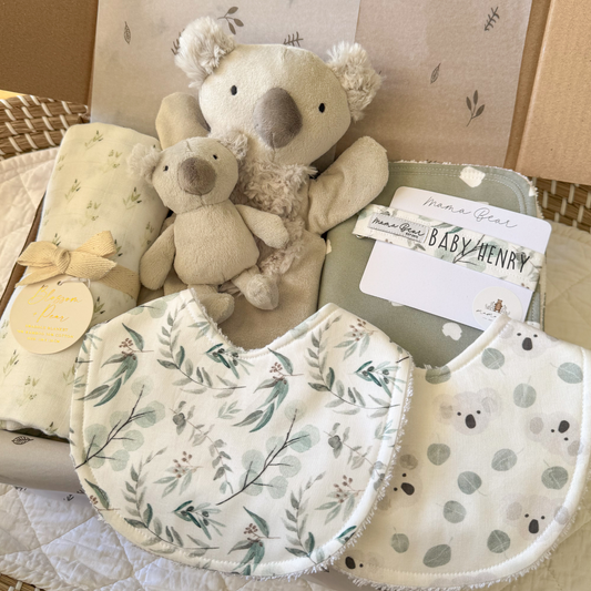 Unisex Baby Gift Hamper | Australia Koala Sage Green Leaf