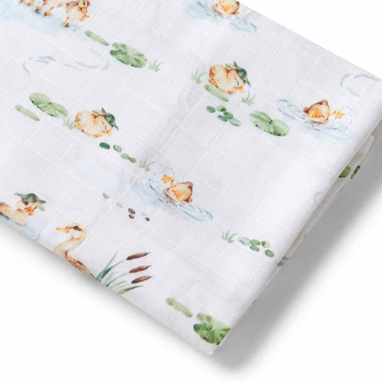 Baby Muslin Wrap - Duck Pond | Snuggle Hunny