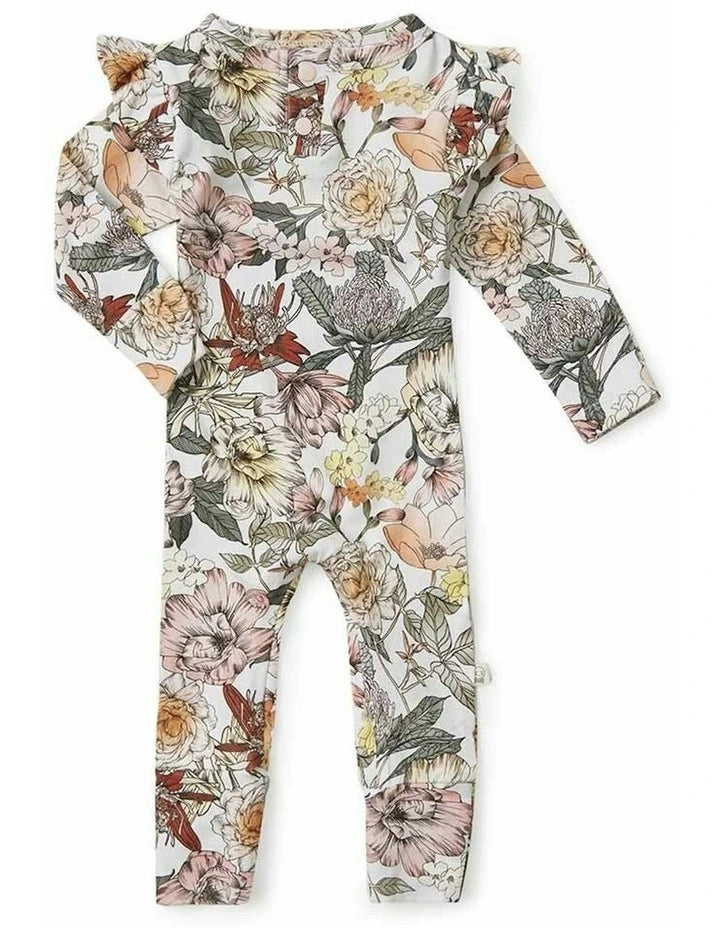 Baby Girl Pink Floral Growsuit Australiana | Snuggle Hunny