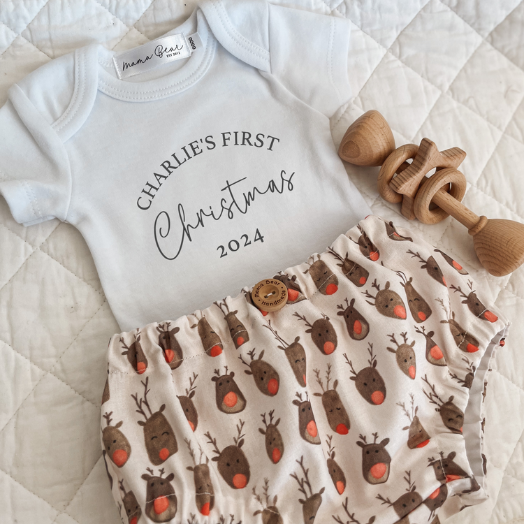 2024 First Baby Christmas Outfit | Rudolph