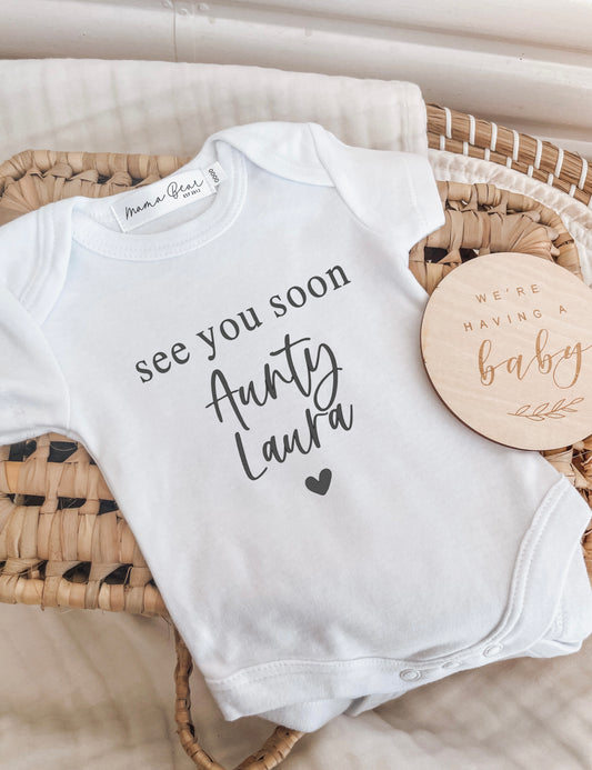CUSTOMISABLE Pregnancy Announcement Onesie | See you soon