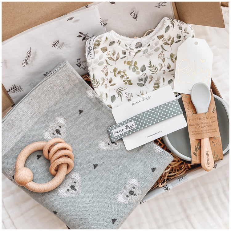 Cuddly Koala Baby Giftbox | Sage & Pale Blue