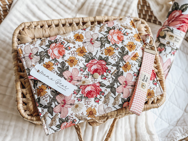 Nappy Wallet (with Zip Pocket) - Floral Bouquet