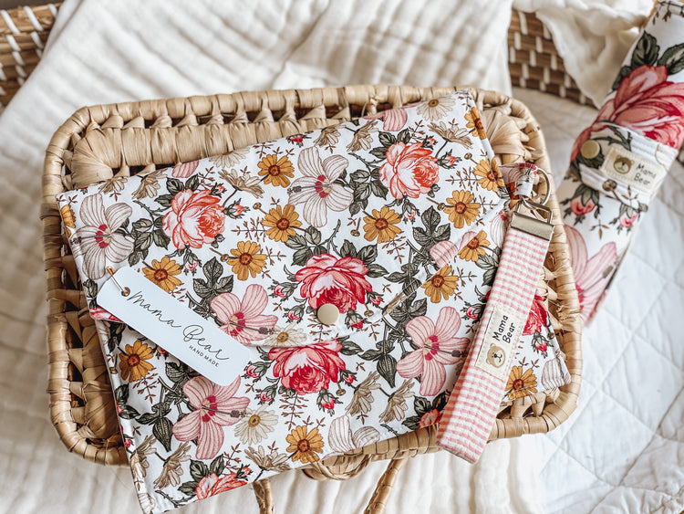 Nappy Wallet (with Zip Pocket) - Floral Bouquet