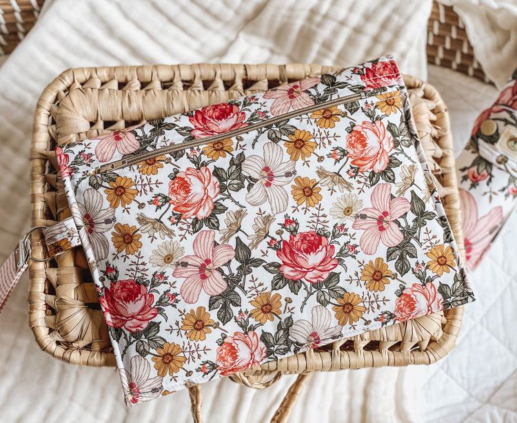 Nappy Wallet (with Zip Pocket) - Floral Bouquet