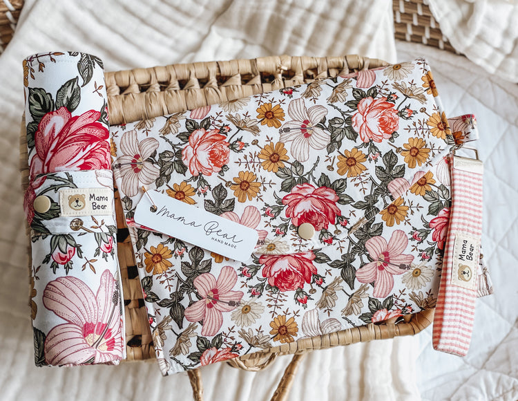 Nappy Wallet (with Zip Pocket) - Floral Bouquet