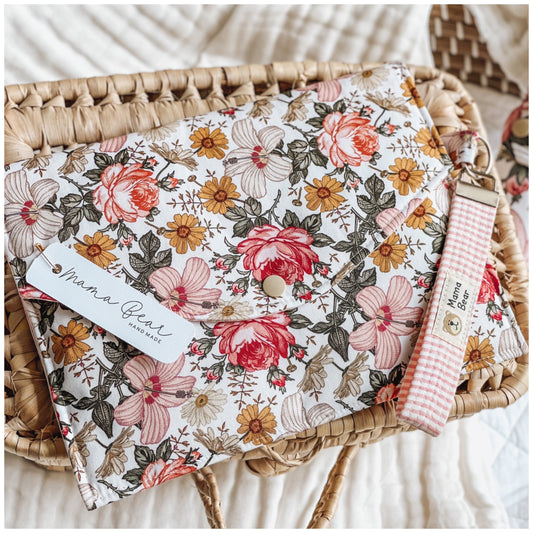 Nappy Wallet (with Zip Pocket) - Floral Bouquet