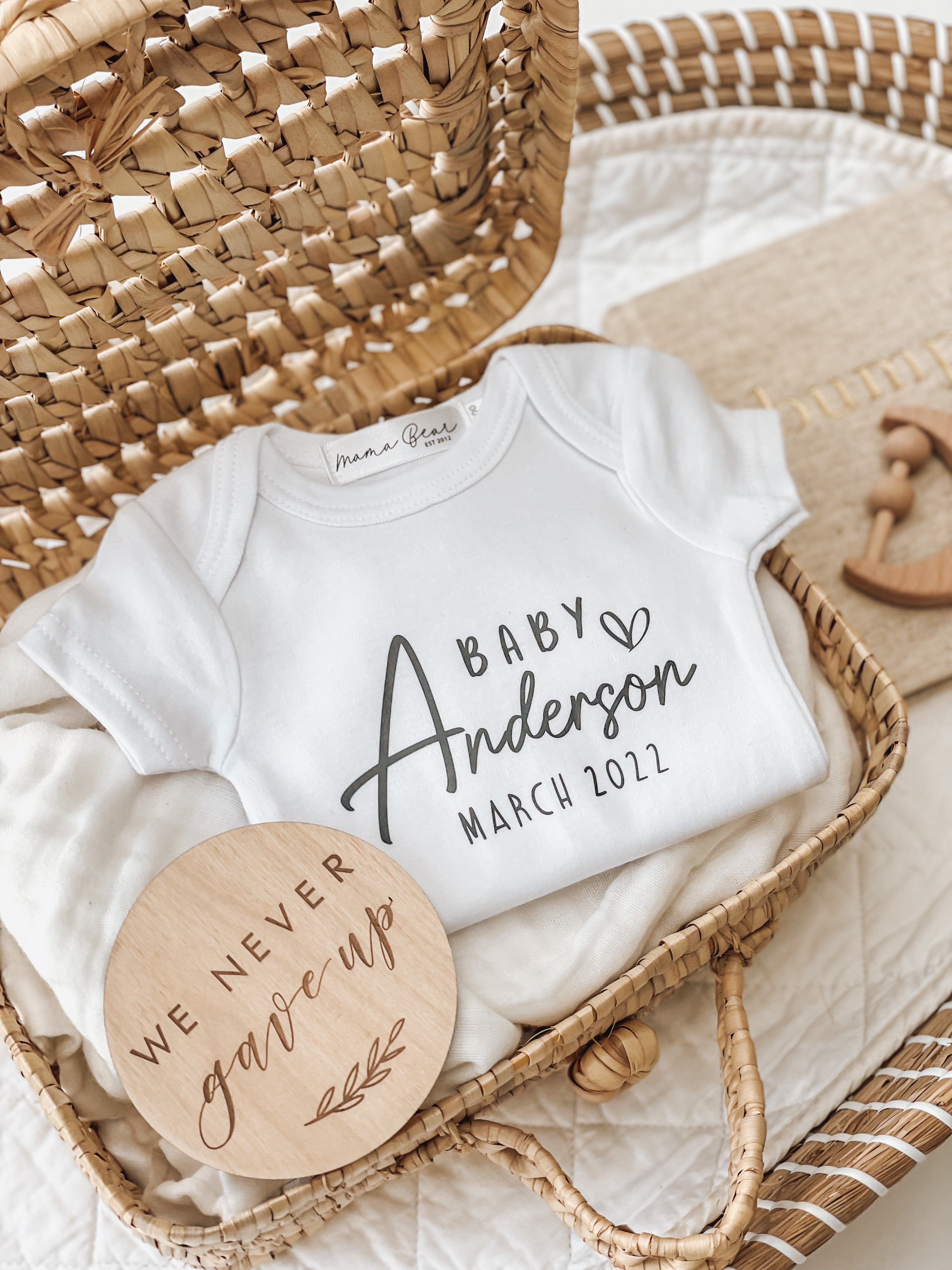 Personalised Baby Announcement Onesie