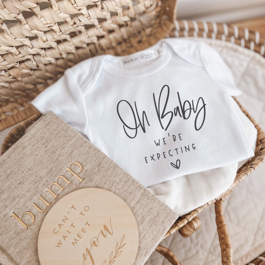 Pregnancy Announcement Onesie - Oh baby we're expecting