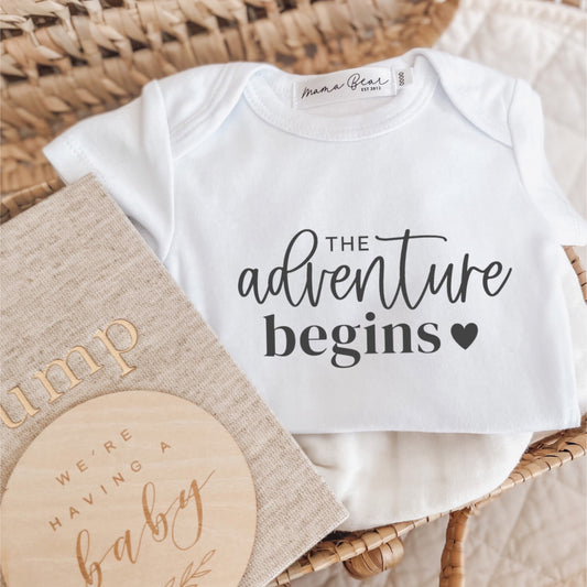 The Adventure Begins - Pregnancy Announcement Onesie