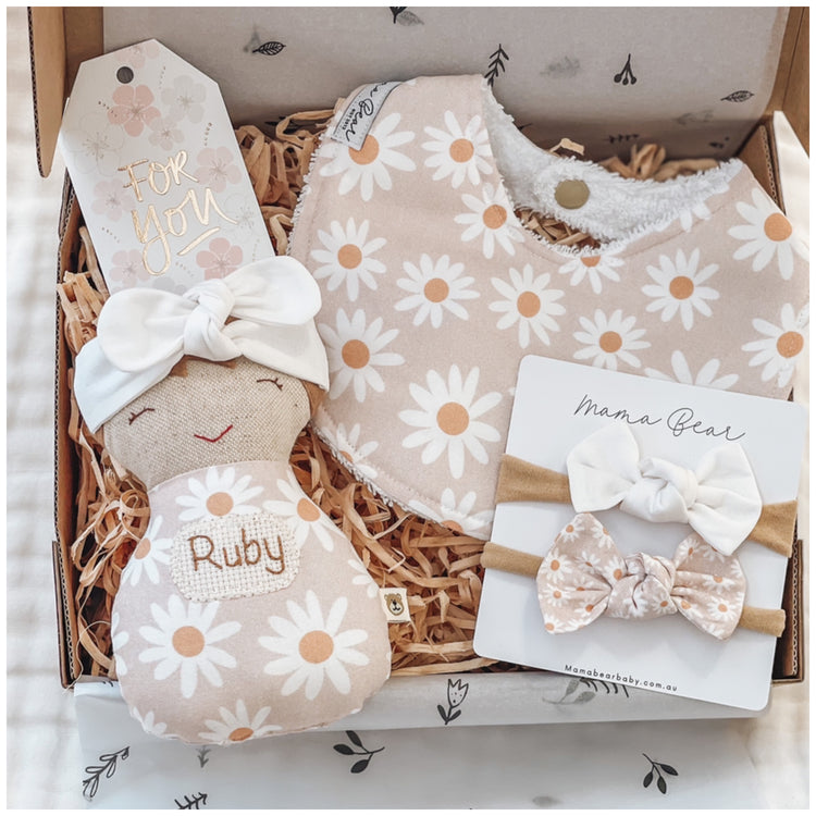 Personalised Baboosh Babe Gift Set - Blush Daisy