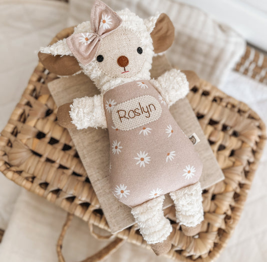 Personalised Lambie | Blush Paper Daisy