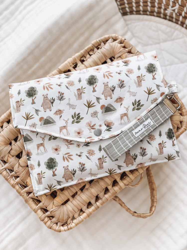 Nappy Wallet (with Zip Pocket) - Woodland Animal